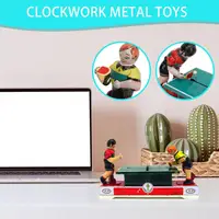 Wind Up Table Tennis Toy Ping Pongs Spring Clockwork Toy Vintage Tinplate Ping Toy Nostalgic Wind Up for Kids 2