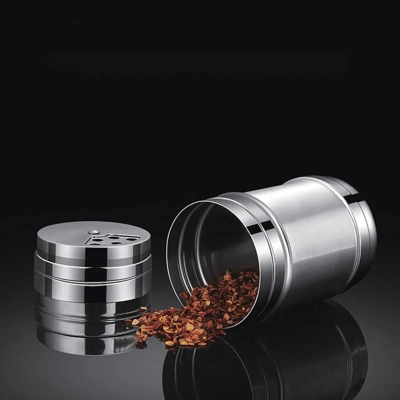 Salt Sugar Bottle Rotating Cover Multi-purpose Stainless Steel Spice Shaker Jar Seasoning Can