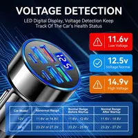 Super Fast Car Charger Adapter – 4-Port USB PD & QC 3.0 Fast Charging with LED Voltmeter, Universal Car Charger - Image 4