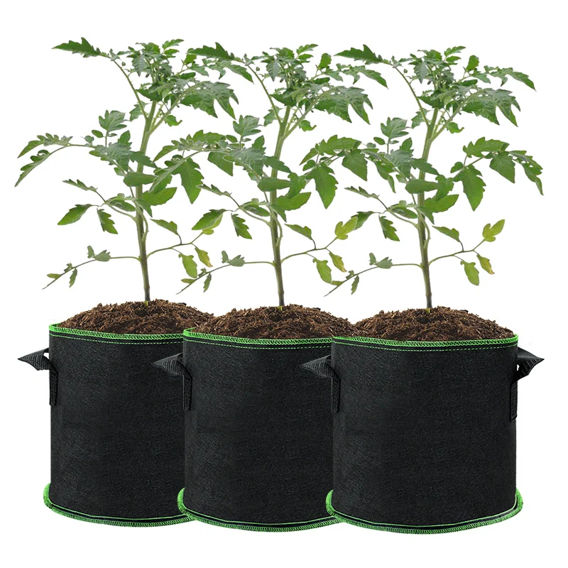 2/3/5/7/10 Gallon Breathable Plant Grow Bags Breathable Felt Fabric Pots Garden Tool Flower Planting Container Nursery Pots Bag