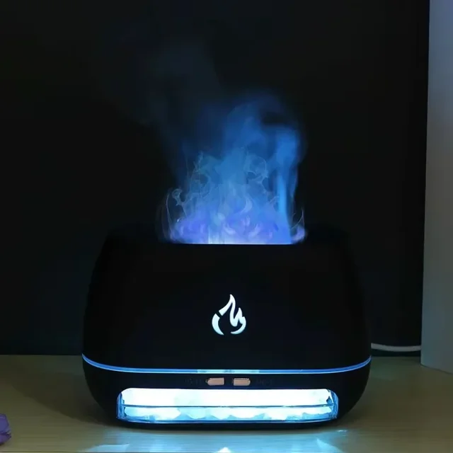 Air Humidifier 3D Flame Rainbow Dreamy Night Light Aromatherapy Essential Oil Diffuser Air Freshener Home Office 4