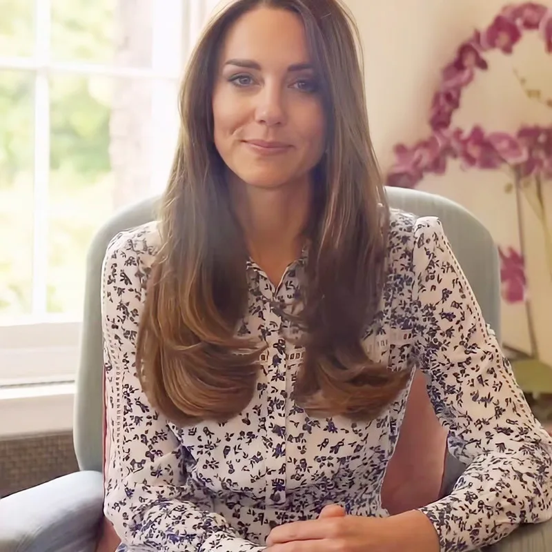 

Women's Princess Kate Middleton Print Dress, Patchwork Lace, Long Sleeve, Turn-Down Collar, Women Dresses, 84003