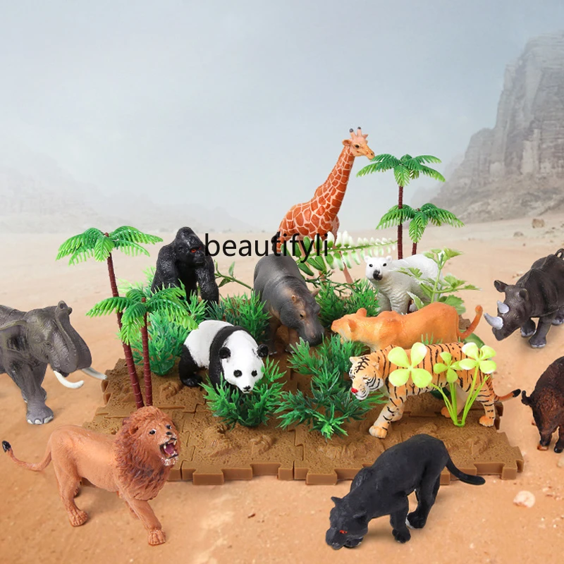 Animal model children's simulation toys early education set baby cognition