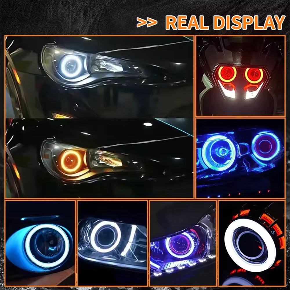 รูปสินค้า ไฟวงแหวน LED RGB แต่งรถ ควบคุมผ่านแอป 2 ชิ้น