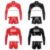 Men Glossy Patent Leather Costume Wetlook Outfit Long Sleeve Zipper Crop Top And Zip Crotch Boxer Shorts Set Clubwear Nightwear 3