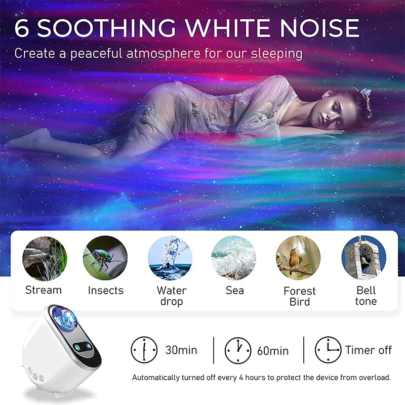 NEW Northern Light Aurora Projectors Galaxy Star Projector Starry Sky Moon Lamp Decoration Bedroom Home Room Luminaires Gift