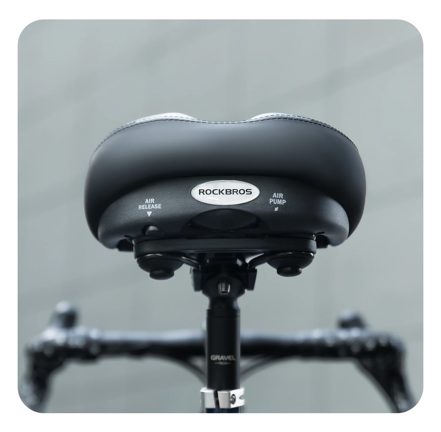 ROCKBROS Fahrradsattel mit Doppelter Stoßdämpfung, Fahrrad-Airbag-Sitzkissen, Härtegrad-Einstellbar, Rutschfest, Komfortabler Sattel – Detail 13