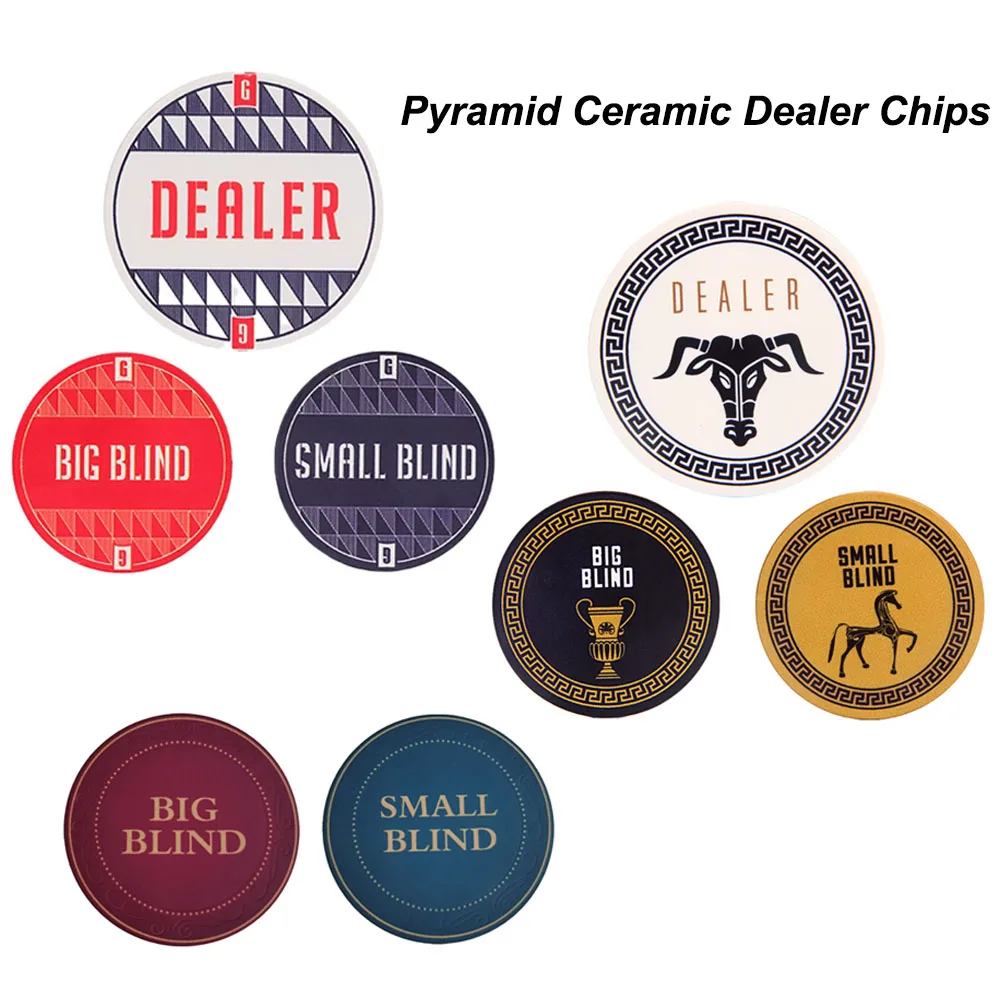 Large and Small Blindness BLIND/DEALER/All SALE Ceramic Round Dealer Coins Texa Poker Dealer Button Game Entertainment