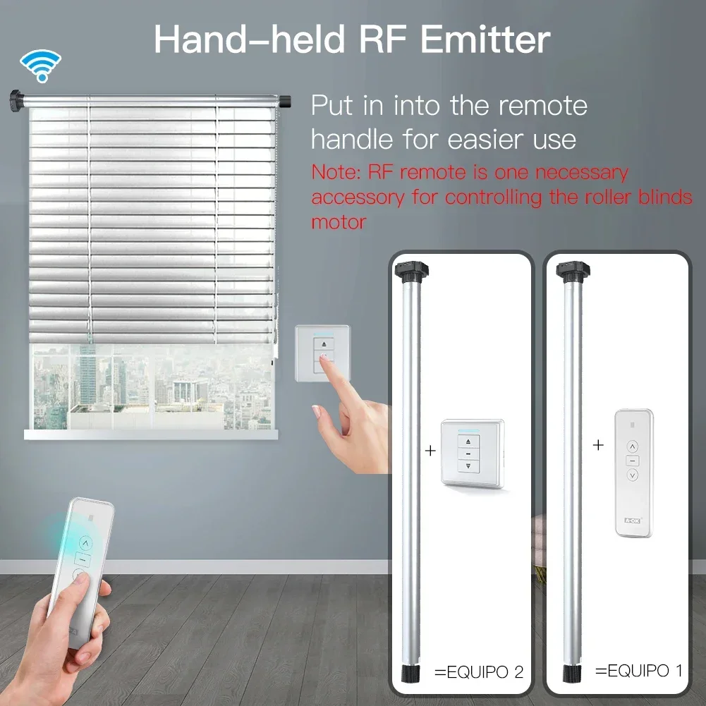 Automático Tubular Roller Blind Motor Controle Remoto para 17 mm 25 mm Tube Motorizado Sombra Cega Elétrica Rf433 Am15 Novo - Image 6