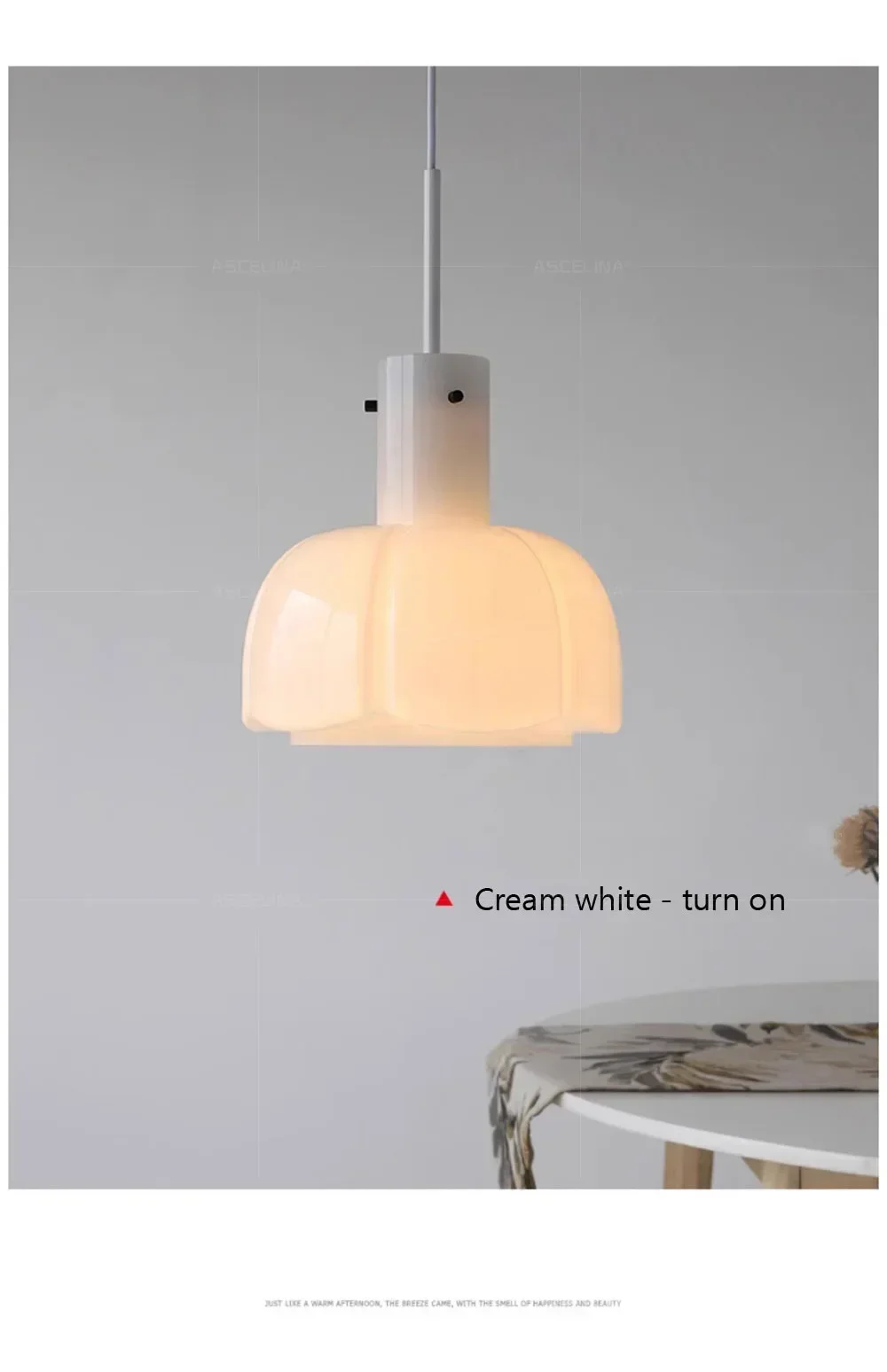 Description Picture 4 of itemMedieval Flower Bud Lamp Nordic Glass Pendant Light Restaurant Nordic Study Simplicity Cafe Table Bar Table Pendant Lamp