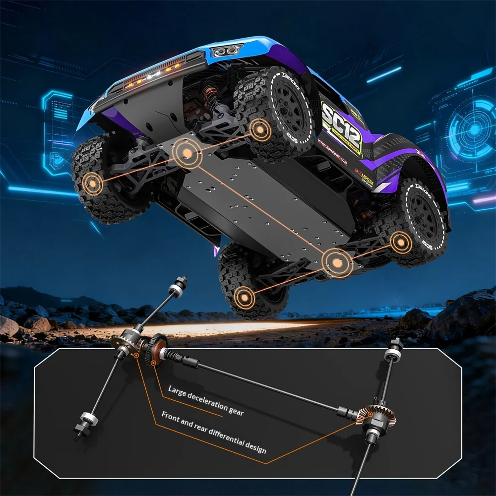 ZD 레이싱 SC12 RTR 1/12 2.4G 4WD 75km/h 3S 브러시리스 RC카 오프로드 숏코스 트럭 알루미늄 합금 섀시 차량 모델