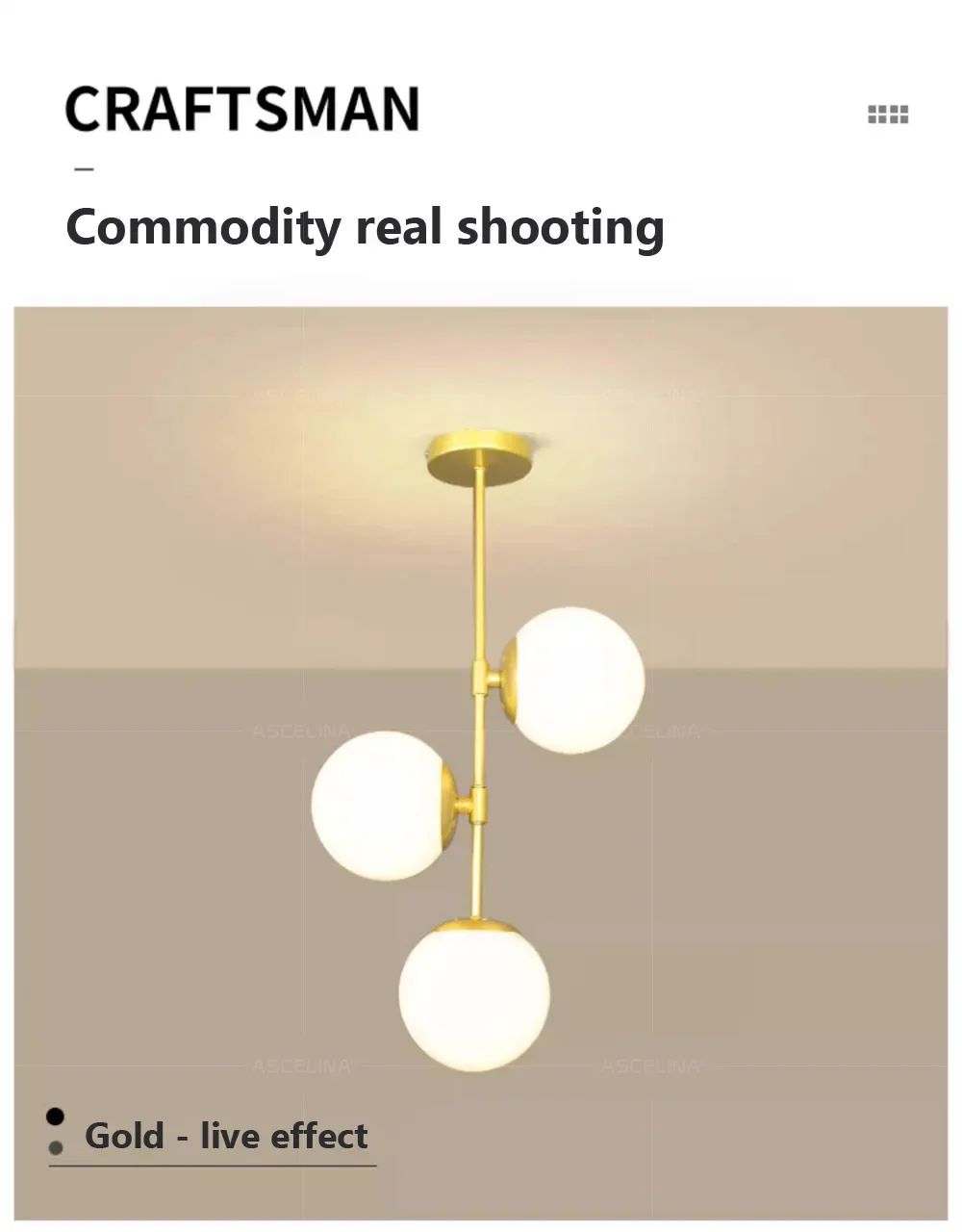 Description Picture 5 of itemNordic Multi Head Glass Ceiling Light For Cloakroom Balcony Corridor Aisle Light Entryway Light Living Room Home Decor Luminaire