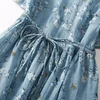 plus Size Summer Thin Cotton Linen Floral Print Midi Knee-Length Dr Women's Vintage A-Line Casual round Ne ort Sve