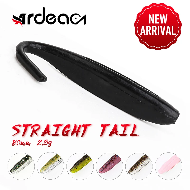 

ARDEA Long Tail Silicone Bait 6Pcs80mm/2.3g Drive Shad Soft Stick Artificial Worm Wobbler Swimbaits Jigging Lure Sea Fishing Pva