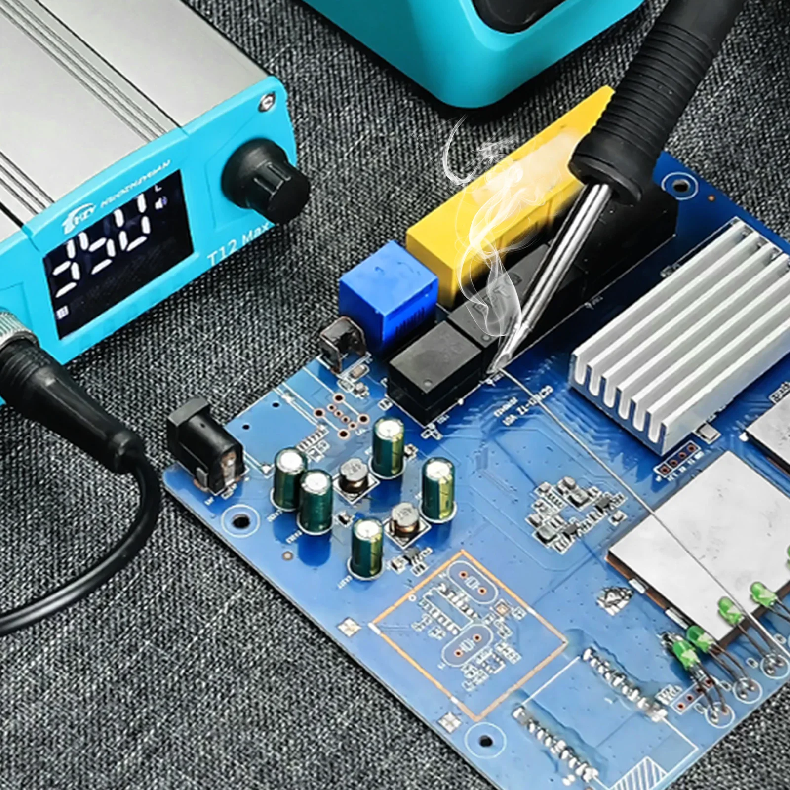 HZY T12 Max 75W 납땜 스테이션 T12 인텔리전트 LED 디지털 디스플레이 정전기 방지 온도 조절 납땜 인두 수리 용접기