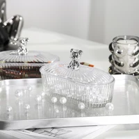 Nordic Vertical Stripes U-shaped Fruit Bowl Glass Candy Box Household Snacks Snacks Dried Fruit Dessert Plate Desktop Decoration 2