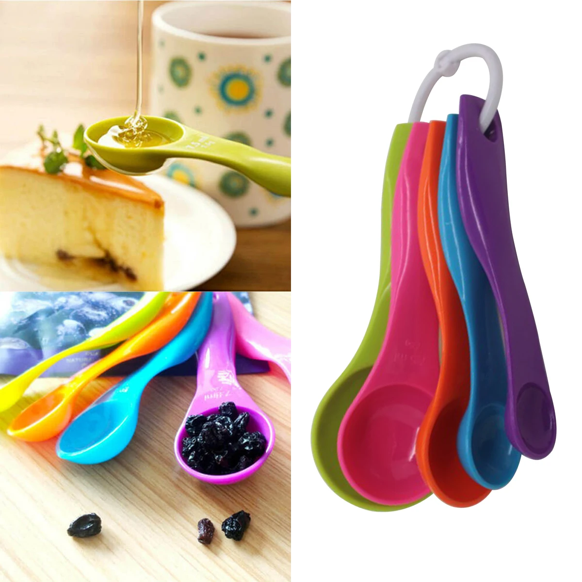 5 pieces Salt Oil Spoon 1ml 2.5ml 5ml 7.5ml 15ml Lovely Kitchen Colourworks Measuring Spoons Spoon Cup Baking Utensil Set Kit