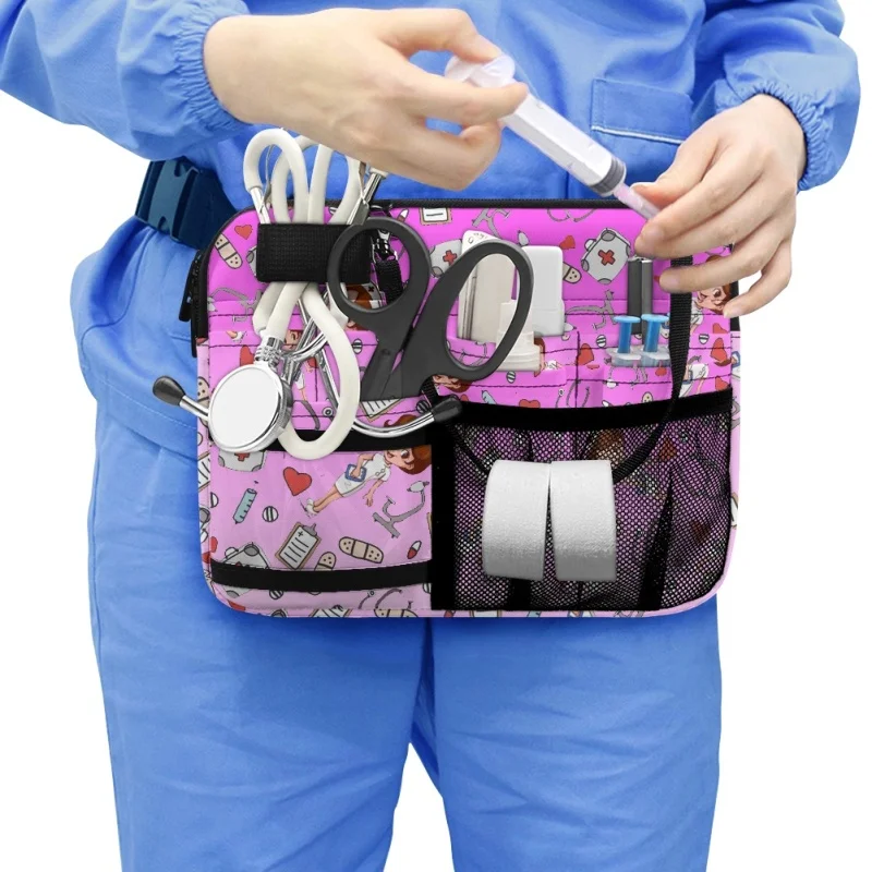 

Twoheartsgirl Nurse Waist Bag Print on Demand Portable Large Capacity Medical Belt Organizer Adjustable Fanny Pack Storage Pouch