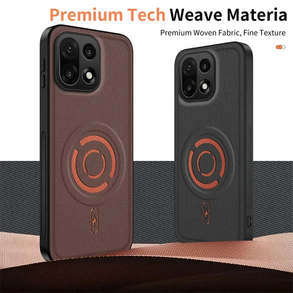 Tech Texture Magnetic Leather Phone Case - Anti-Oil Fingerprint & Shockproof Back Cover