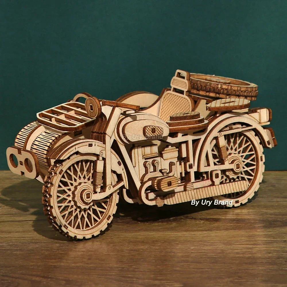 3D Puzzle in legno motoscafo tre ruote moto Jigsaw bambino