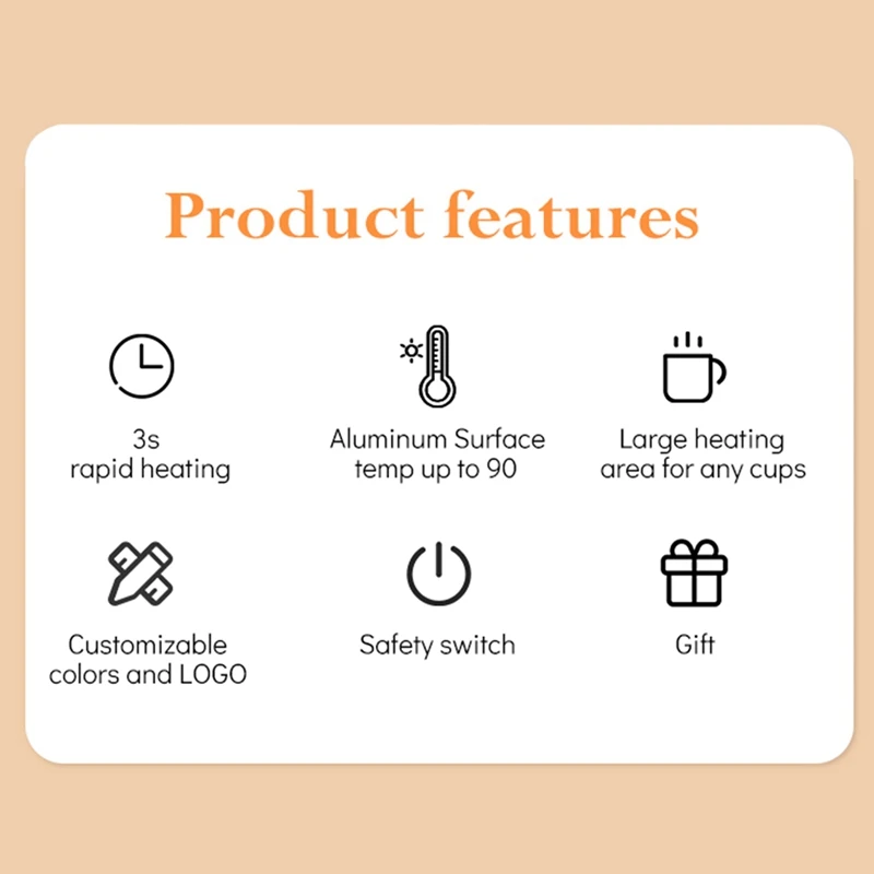 Top Deals USB Warmer Gadget Thin Cup-Pad Coffee Tea Drink USB Heater Tray Mug Pad Home Office Supplies