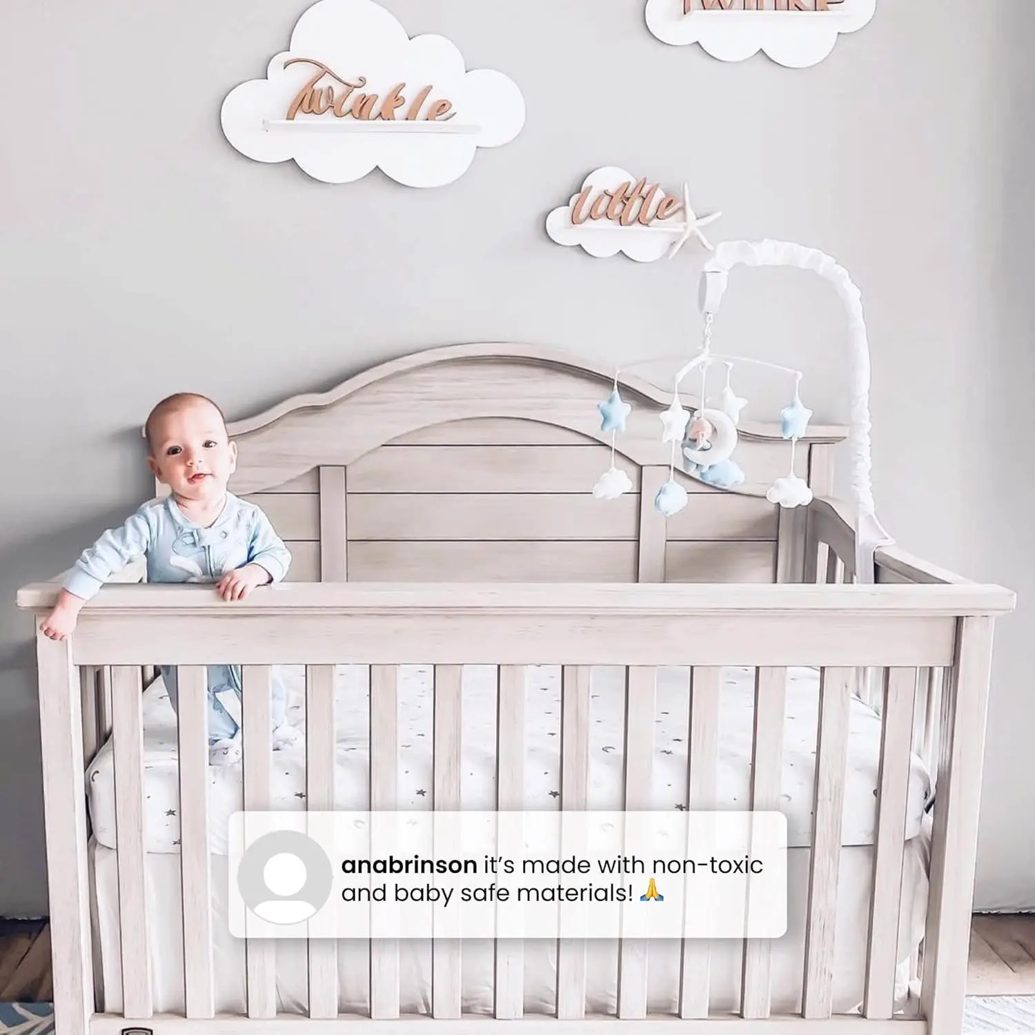 Simmons Kids Asher 6-in-1 Convertible Crib with Toddler Rail Rustic Mist certified to meet or exceed all safety standards set