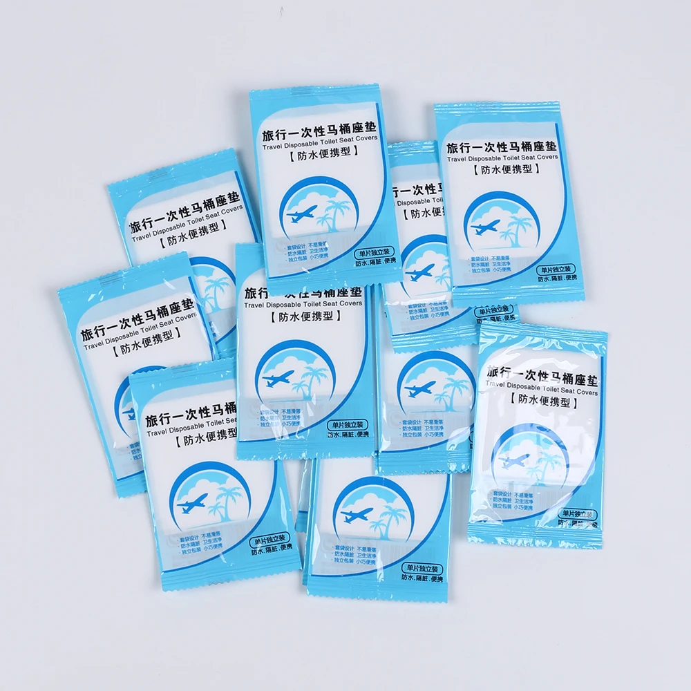 20/40/60/80/100Pcs 휴대용 일회용 변기 시트 커버 여행용 변기 훈련을 위한 플라스틱 방수 변기 시트 보호대