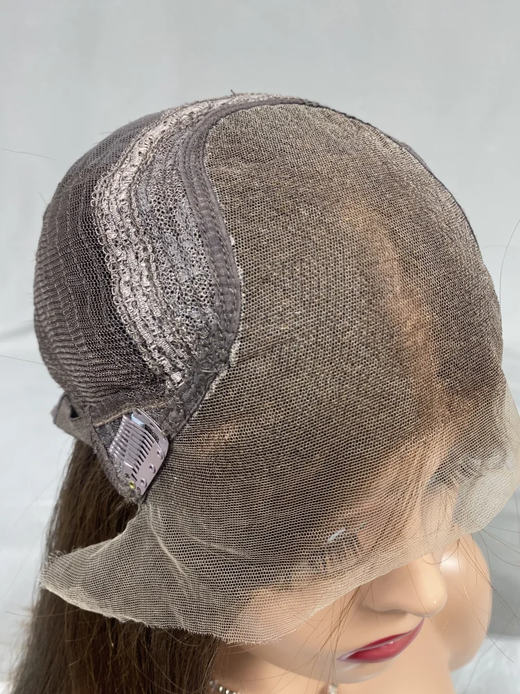 Lace Frontal Human Hair Wigs No Layer Style Thick Hair Ends HD Transparent Lace Long Kosher Jewish Wigs Free Parting