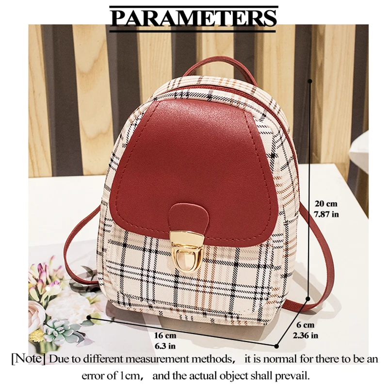 Checkered Shoulder Crossbody Bag crossbody bag women handbags for Women Korean Version Mini Backpack Fashionable Buckle