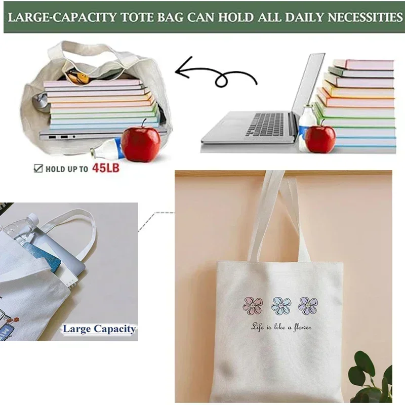 Lilo Stitch Cartoon Canvas Bag Female Canvas Bag Student Backpack Shoulder Bag Large Capacity Casual Shopping Totes bag Ins 5