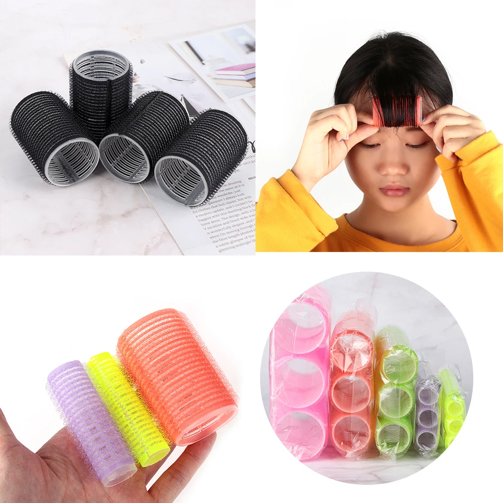 Multi Size Black Self Grip Hair Rollers Pro Salon Hairdressing Curlers Hair Design Sticky Cling Style For DIY Styling hair styling tool hair curling tools