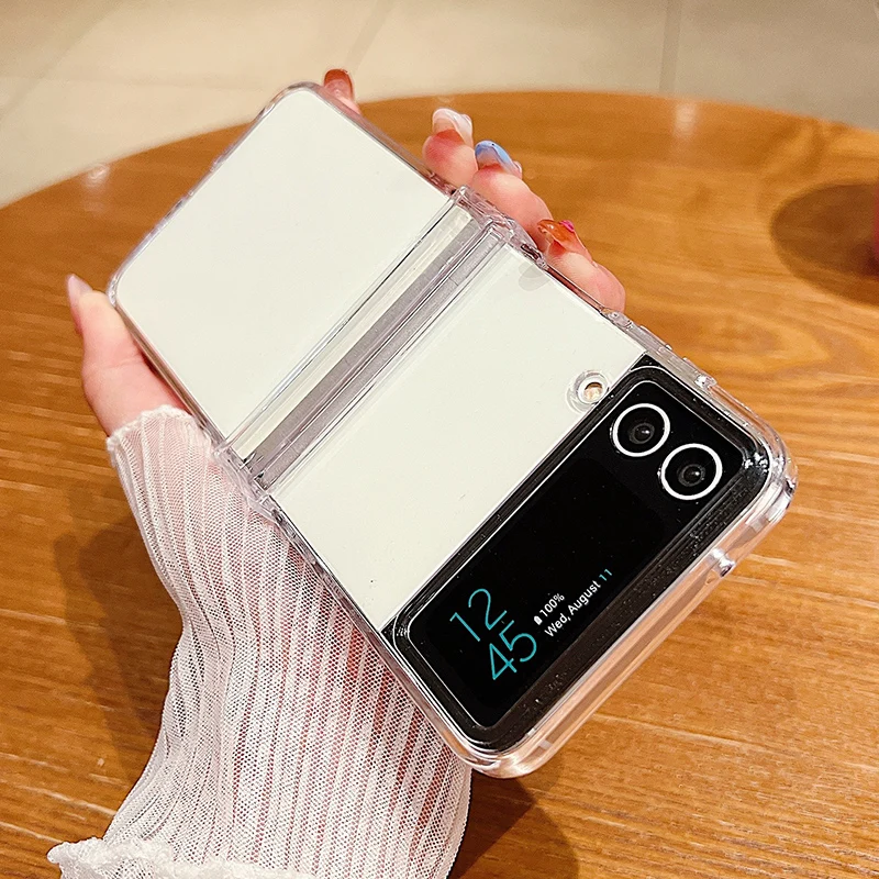 Crystal Clear Shockproof Folding Phone Case - Transparent Hard Cover