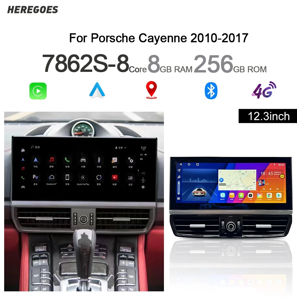 Carplay android 13 autoradio für porsche cayenne 2016-2018 qled gps autoradio 8 2010g navigation stereo wifi multimedia player