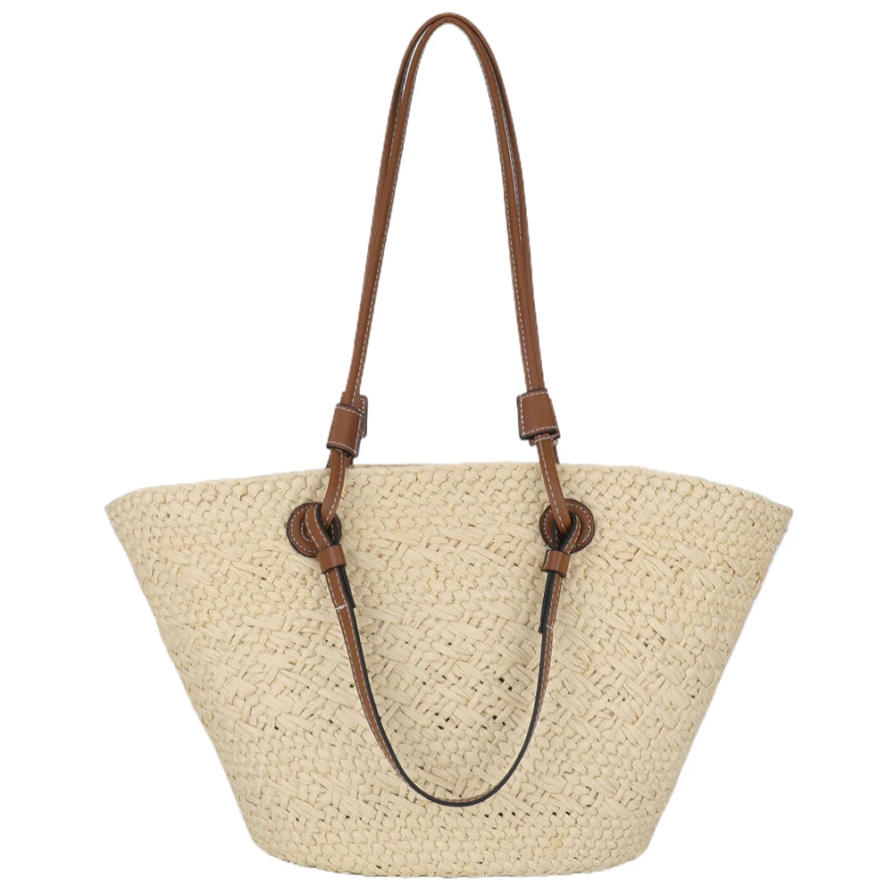 Woven Paper Rope Tote Bag for Women Summer Beach Outdoor
