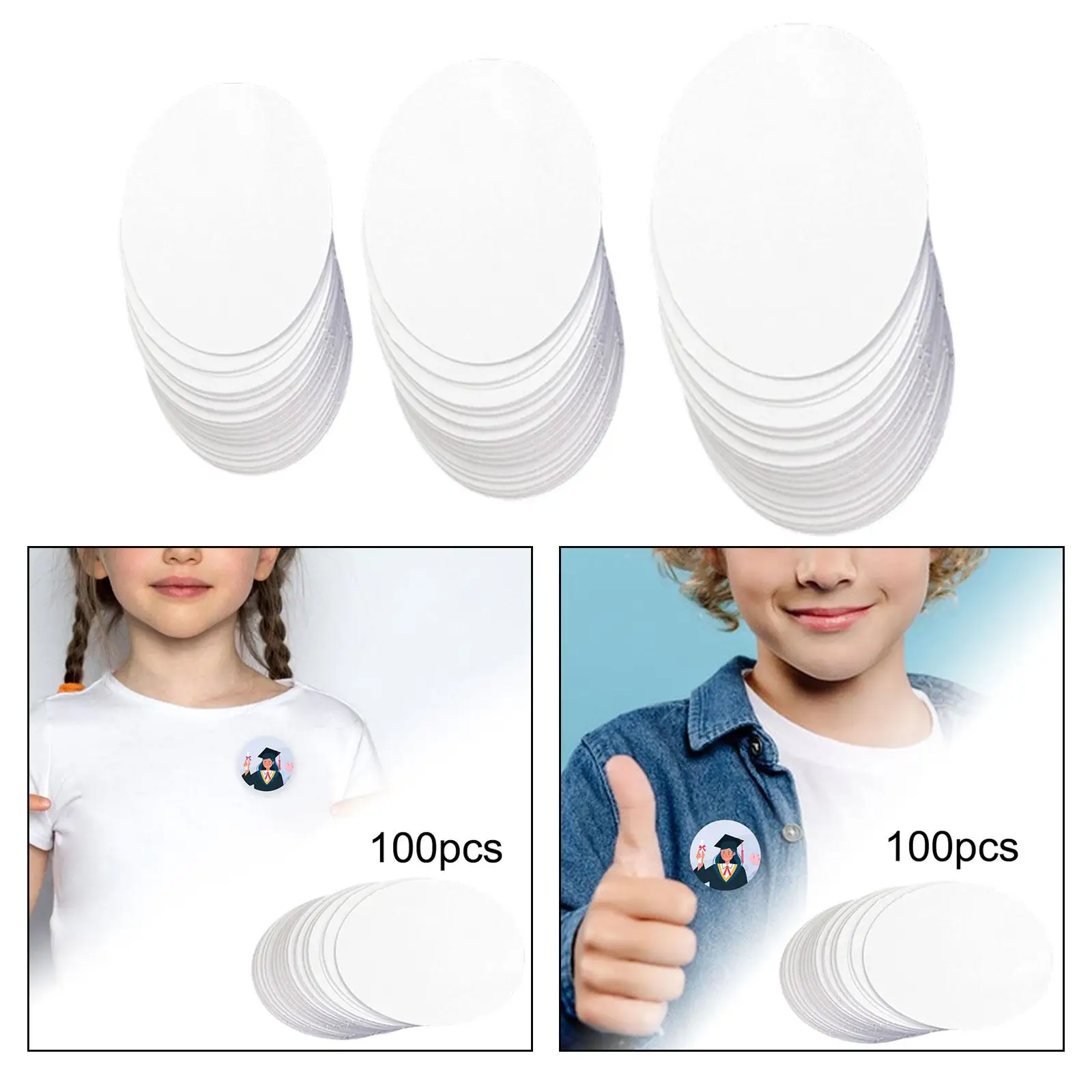 Button Badge Blank Paper Craft Making Replacement Fittings 100 Pieces
