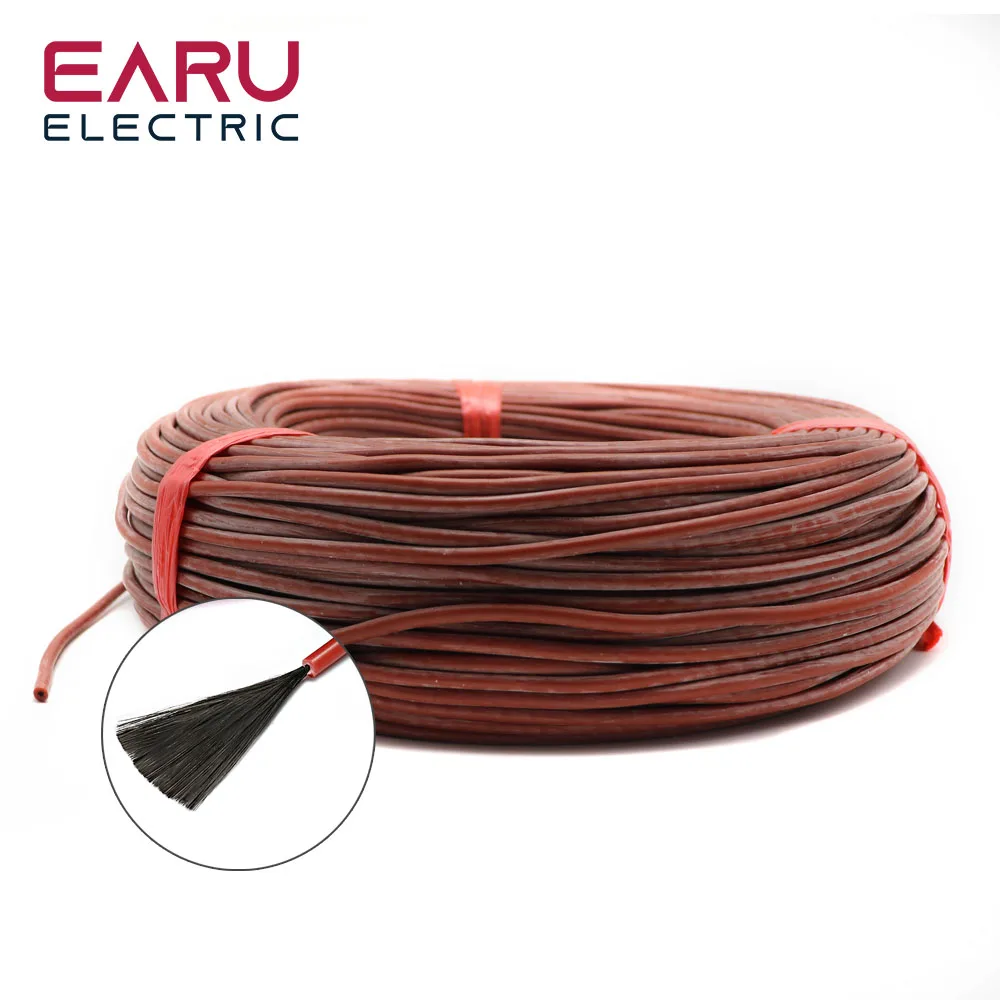 5-100 Meters Infrared Warm Floor Cable 12K 33ohm/m Electric Carbon Heating Wire Coil 3.0mm Fiber Wire Floor Hotline Thickening