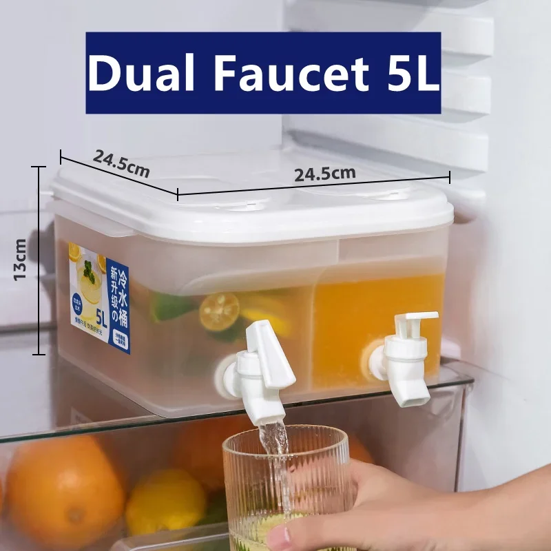 5L Plastic Filtering Faucet Water Kettle Practical High-capacity Fruit Tea Kettle Suitable Household Drink Water Water Bottle