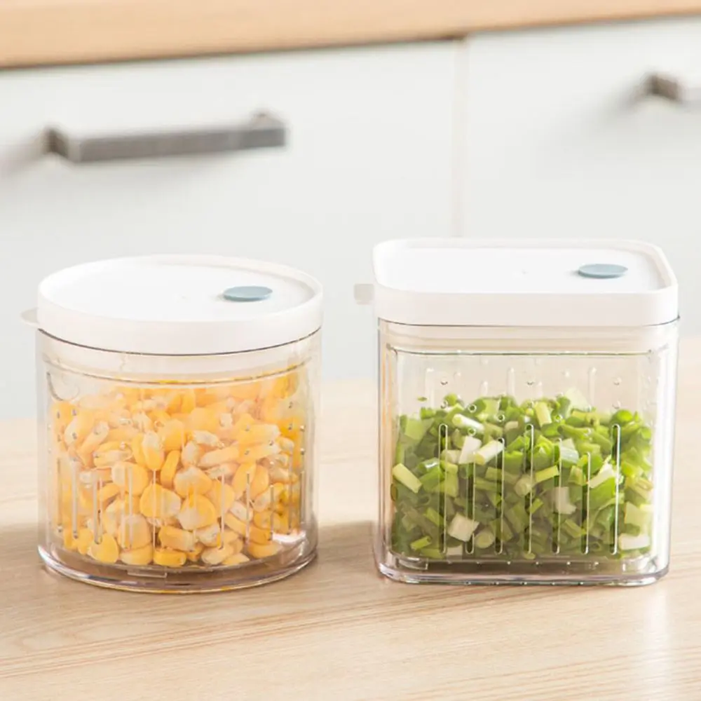 Refrigerator Seasoning Box Ginger Garlic Fruit Drain sealed tank Plastic Sealed Charcuterie Container for Kitchen picnic