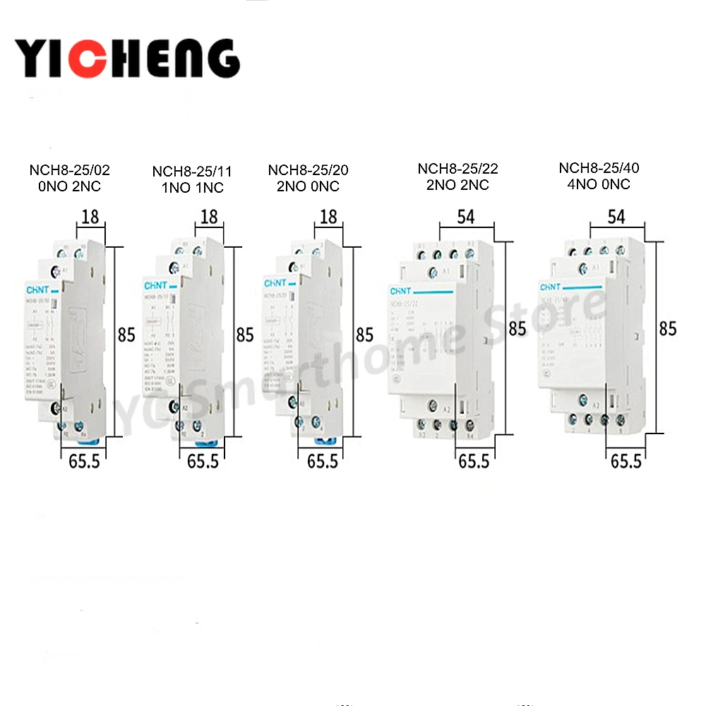 chint pequeno contator ac nch8 monofasico 220v 24v 03