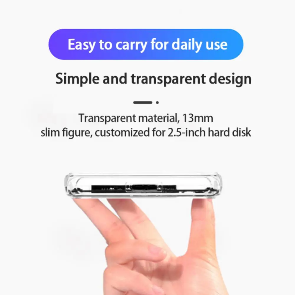 RYRA ϵ ̺ Ŭ ڽ  HDD ̽, 2.5 HDD Ŭ, SATA-USB 3.0 ũ B   ϵ ũ ڽ