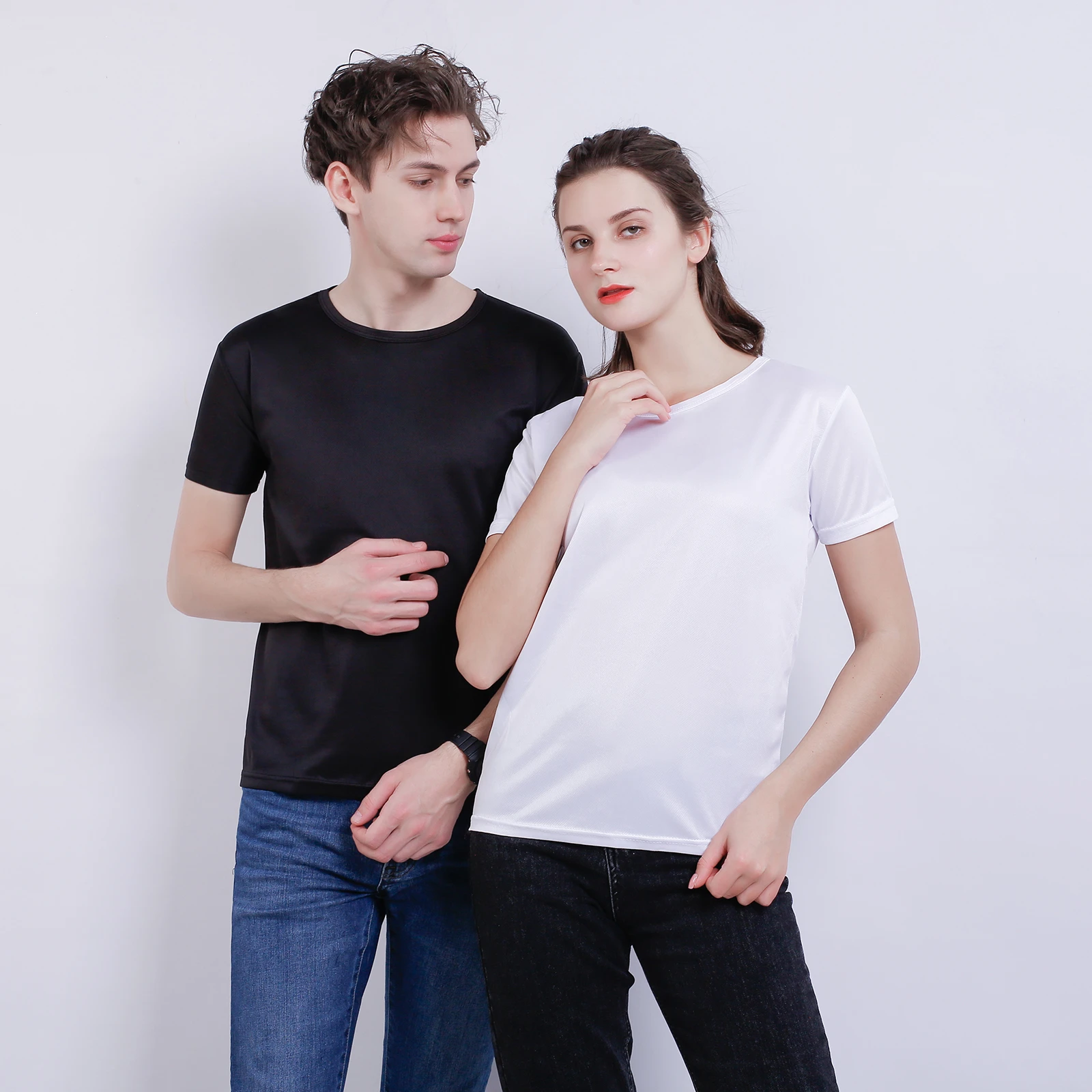 Camisetas deportivas sólidas hombre y mujer, Top de manga corta de secado rápido gimnasio, correr, Camisetas básicas sencillas transpirables, baratas, verano 2022| | -