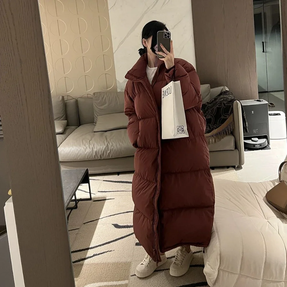 Long down jacket women new super long knee to ankle Korean thickened fashion winter jacket down jacket women winter coat women
