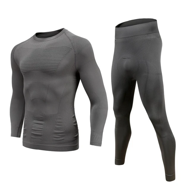 Men's Thermal Underwear Set, Winter Base Layer Sport Long Johns Top &  Bottom Suit Compression Cold Weather Gear for Skiing