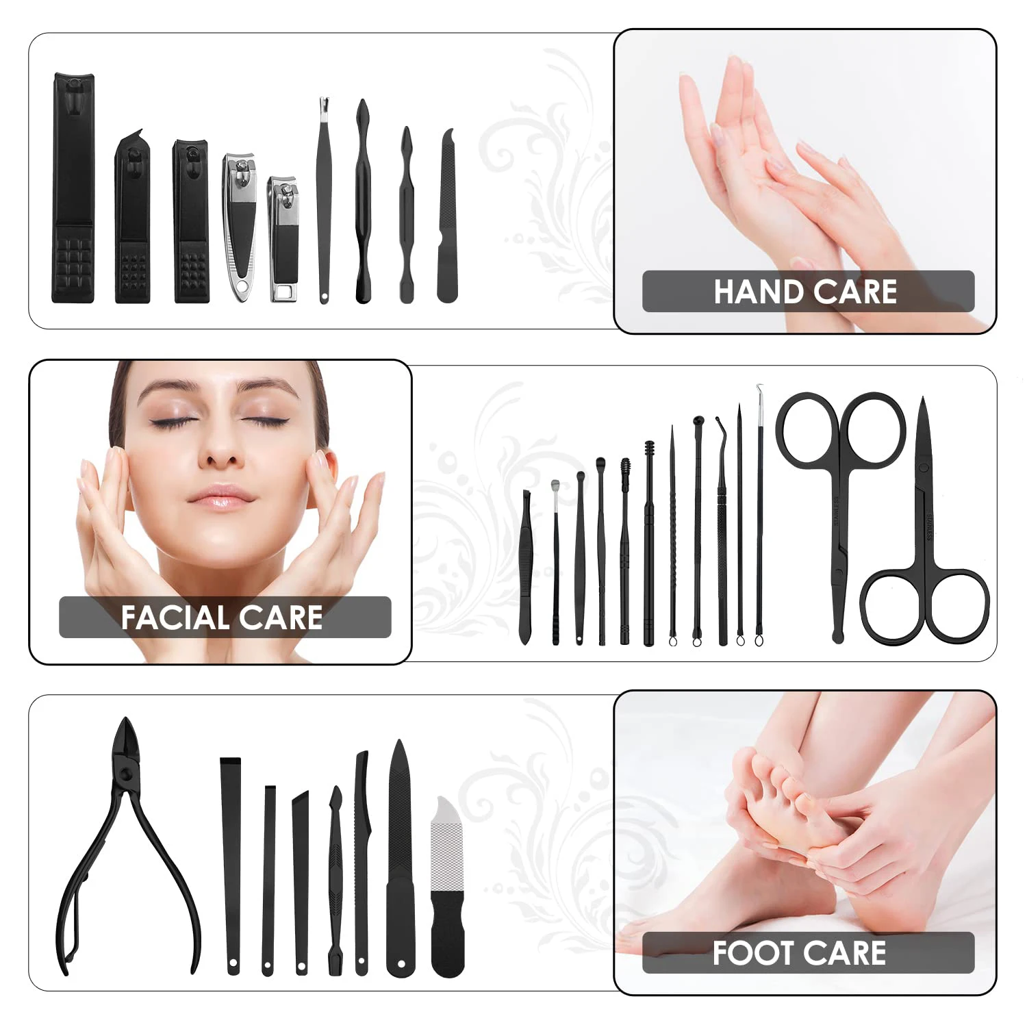 30pcs Professional Manicure Pedicure Kit Nail Clippers Kit Pedicure Care Tools-Stainless Steel Grooming Tools for Travel nail clipper set,nail care kit,nail scissors set,manicure pedicure kit,manicure set,manicure sets,manicure nail clipper set,nail clippers kit