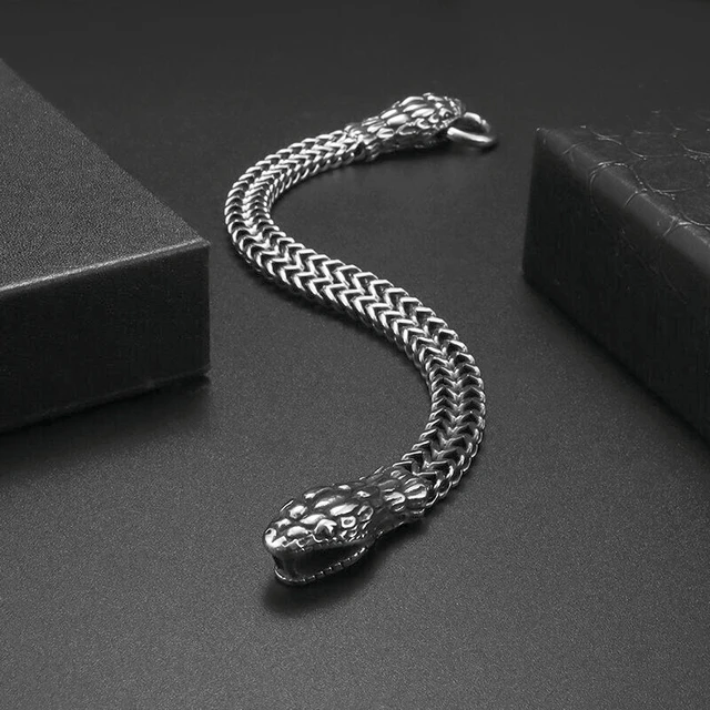 New Arrived Gold Silver Bracelet Cobra Snake Bracelet for Women Metal  Silver Bangle Bracelets & Punk Rock Animal Jewelry