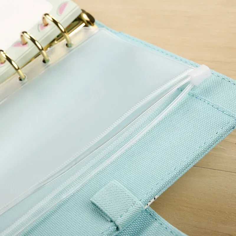 Convenient Clear PVC A5 A6 A7 Binder Pockets Clear Zipper Folders 12PCS For 6-Ring Notebook Binder Files Reports file folder binder pockets file storage bag document manager document organizer