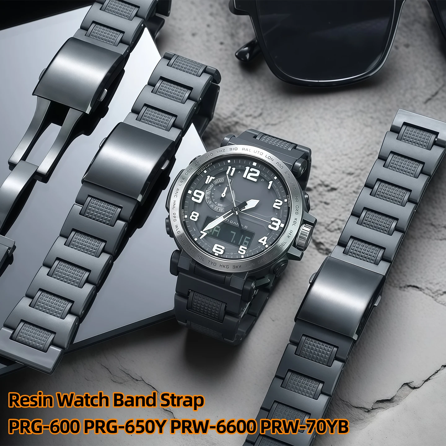 Versatile Composite Resin Watch Band Strap - 22MM, 23MM, 24MM