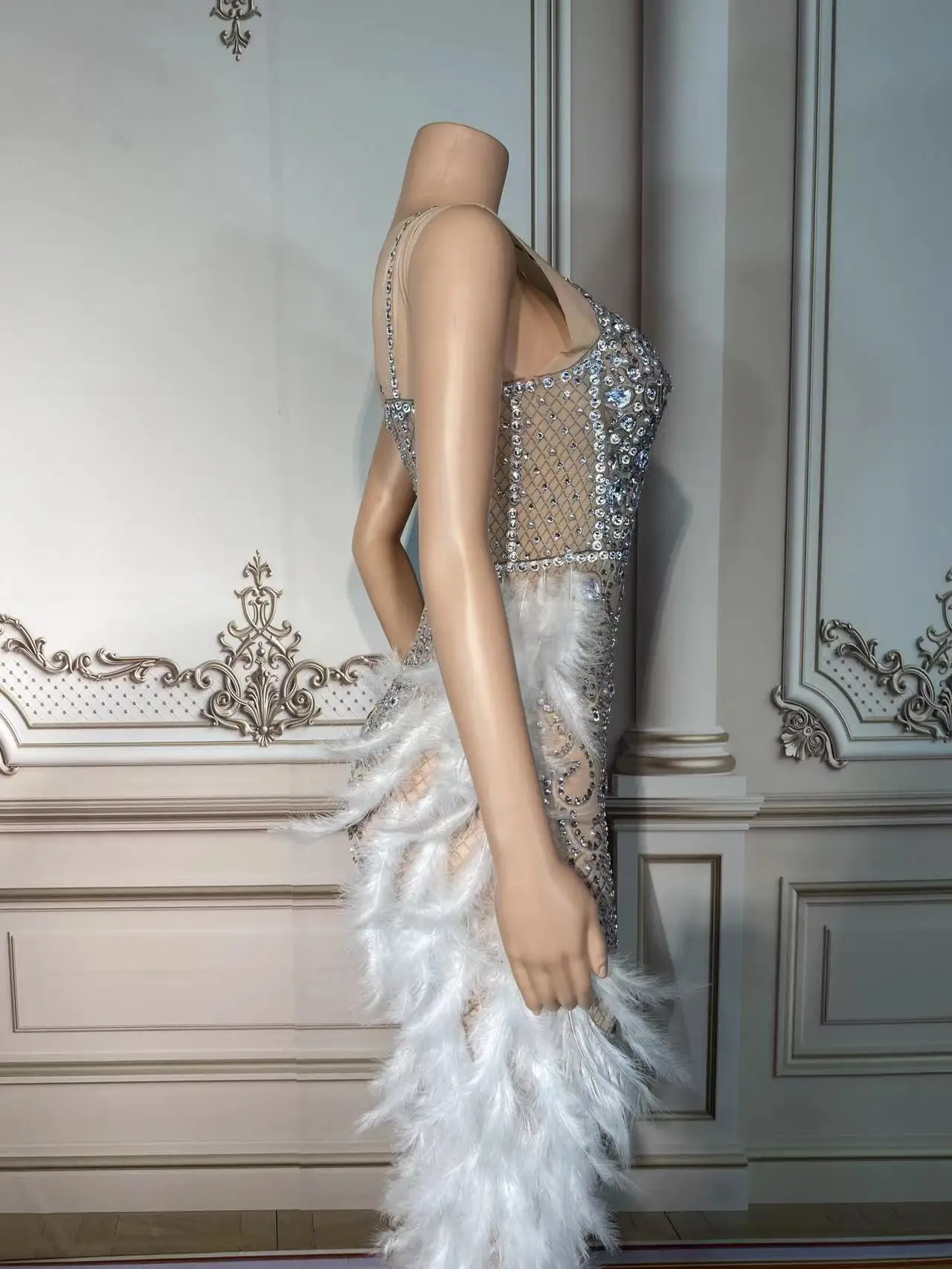 Wedding Birthday Transparent Mesh Costume Host Photography Dress