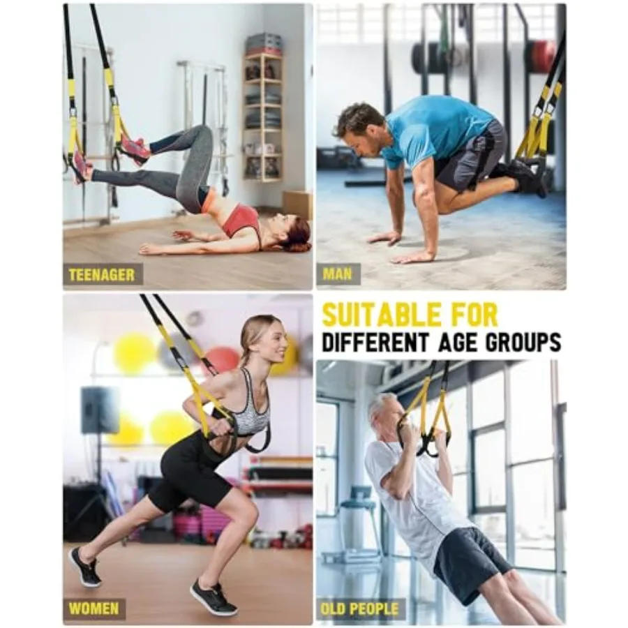 Home Resistance Training Kit, Resistance Trainer Fitness Straps for Full Body Workout, Bodyweight Resistance Bands with Handles,