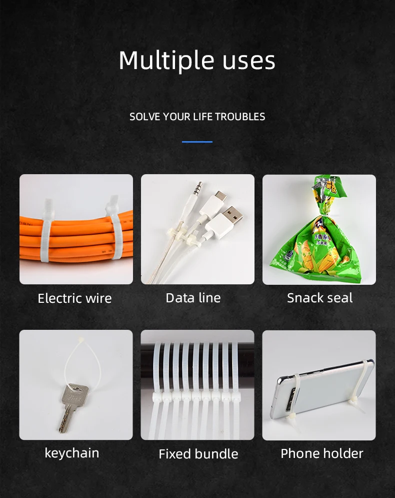 100 Attaches De Câble Universelles En Nylon | Auto-blocage, Sans Outil | Pour Ailes, Pare-chocs, Garnitures Auto
